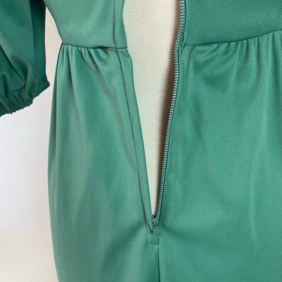 Vintage 60s / 70s Turquoise Mini Dress // Size XS - Picture 6 of 9